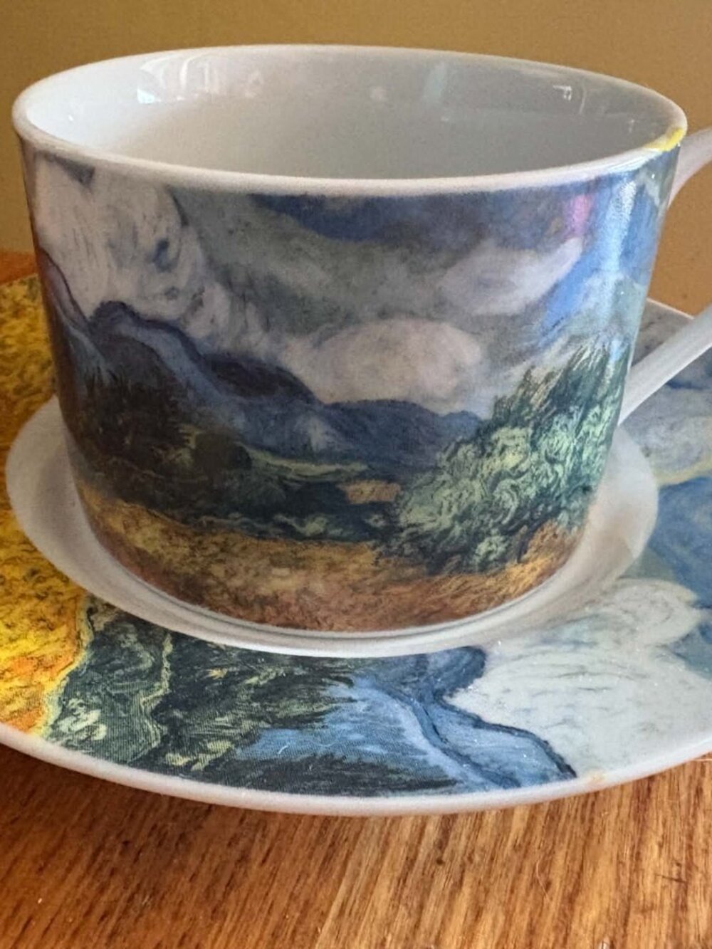 Vincent Van Gogh Genuine Porcelain Coffee Mug and Plate